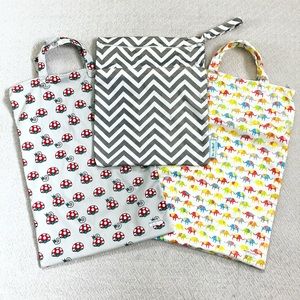 Wet Bags for Diapering, Pumping, Etc., Set of 3